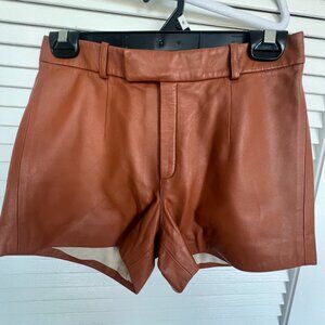 Camille Rowe x ZEYNEP ARCAY 100% lambskin leather brown short